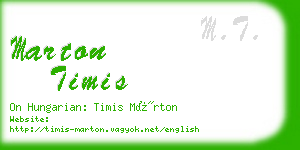 marton timis business card